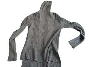 Robert Rodriguez Turtleneck Sweater Gray 100% Wool Ribbed